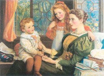 Arthur Hughes : Mrs. Norman Hill and Children